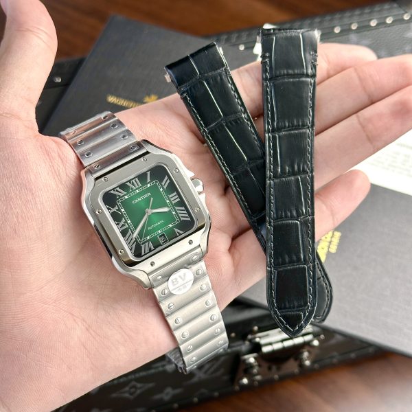 Cartier Santos WSSA0018 Replica Watch Green Dial BV Factory 39 (1)