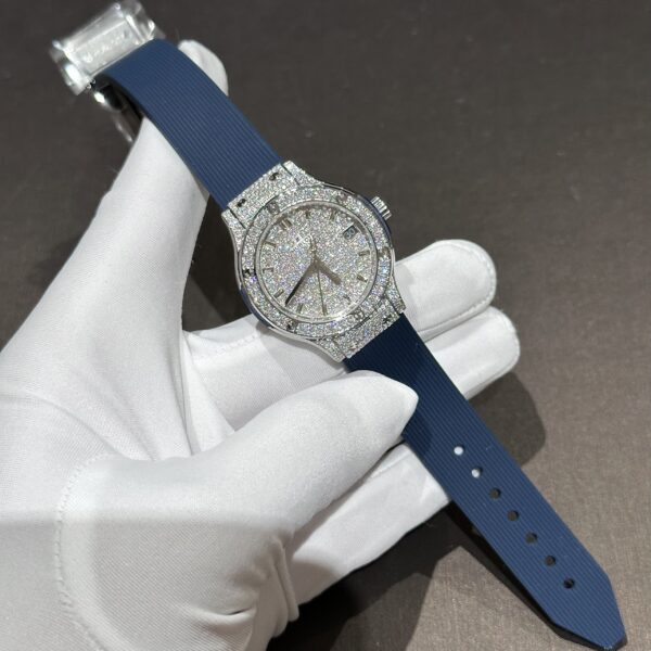 Hublot Classic Fusion Blue Custom Moissanite Diamonds 33mm (6)