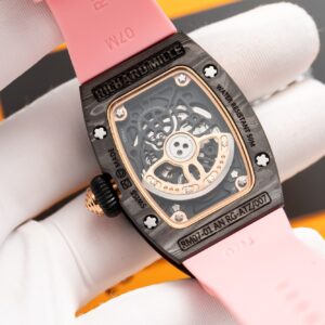 Richard Mille RM07-01 Carbon Pink Rubber Strap Replica Watch 32mm (1)