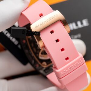 Richard Mille RM07-01 Carbon Pink Rubber Strap Replica Watch 32mm (1)