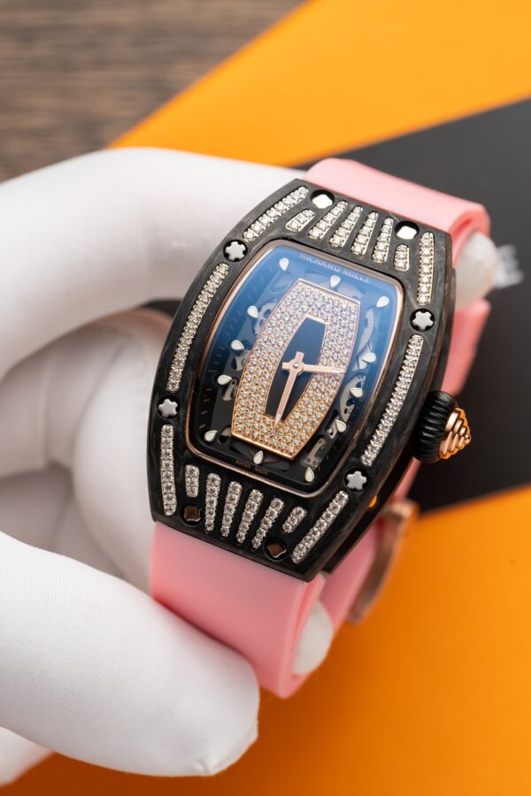 Richard Mille RM07-01 Carbon Pink Rubber Strap Replica Watch 32mm (1)