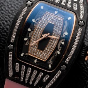 Richard Mille RM07-01 Carbon Pink Rubber Strap Replica Watch 32mm (1)