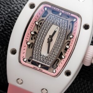 Richard Mille RM07-01 Ceramic Pink Rubber Strap Replica Watch 32mm (1)