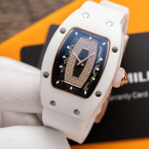 Richard Mille RM07-01 Ceramic White Color Black Dial Replica Watch 32mm (1)