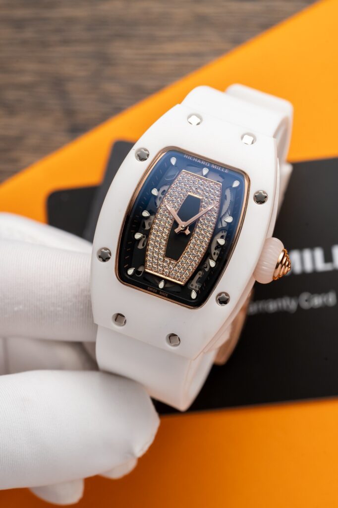 Richard Mille RM07-01 Ceramic White Color Black Dial Replica Watch 32mm (1)