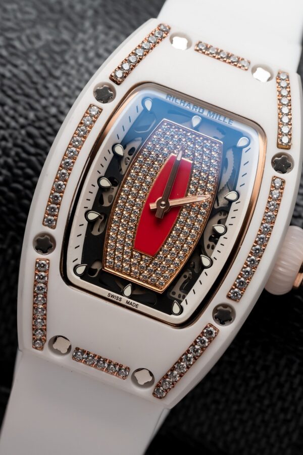 Richard Mille RM07-01 Ceramic White Color Diamonds Replica Watch 32mm (1)