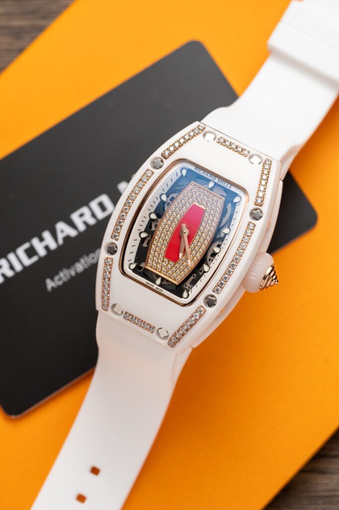 Richard Mille RM07-01 Ceramic White Color Diamonds Replica Watch 32mm (1)