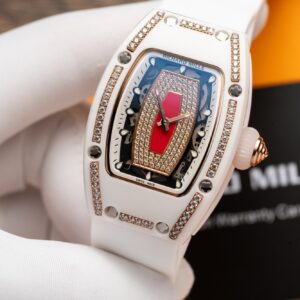 Richard Mille RM07-01 Ceramic White Color Diamonds Replica Watch 32mm (1)