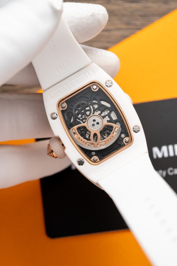 Richard Mille RM07-01 Ceramic White Color Diamonds Replica Watch 32mm (1)