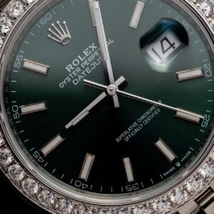 Rolex DateJust 126334 Mint Green Dial Custom Moissanite Clean Factory 41mm (1)