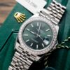 Rolex DateJust 126334 Mint Green Dial Custom Moissanite Clean Factory 41mm (1)