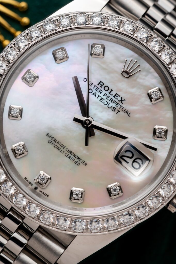 Rolex DateJust 126334 Mother Of Pearl Custom Moissanite Clean Factory 41mm (1)