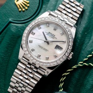 Rolex DateJust 126334 Mother Of Pearl Custom Moissanite Clean Factory 41mm (5)
