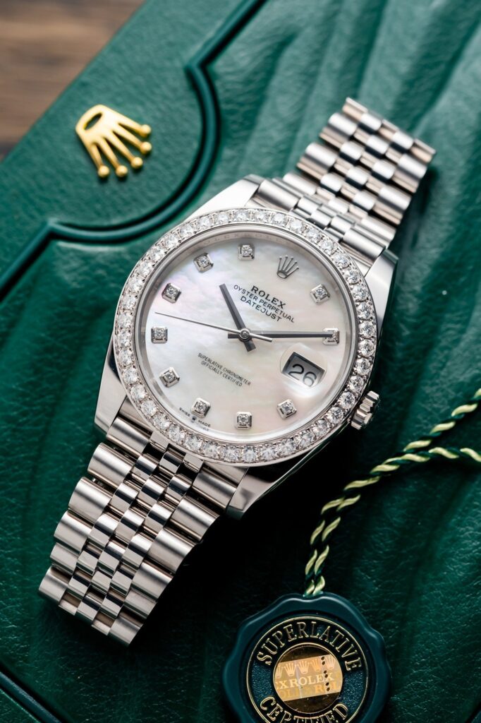 Rolex DateJust 126334 Mother Of Pearl Custom Moissanite Clean Factory 41mm (5)