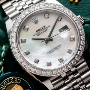 Rolex DateJust 126334 Mother Of Pearl Custom Moissanite Clean Factory 41mm (5)