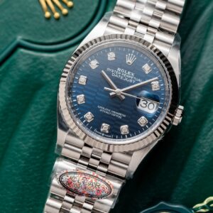 Rolex Datejust 126234 Blue Diamond-Set Ruched Dial Replica Watch Clean 36mm (4)