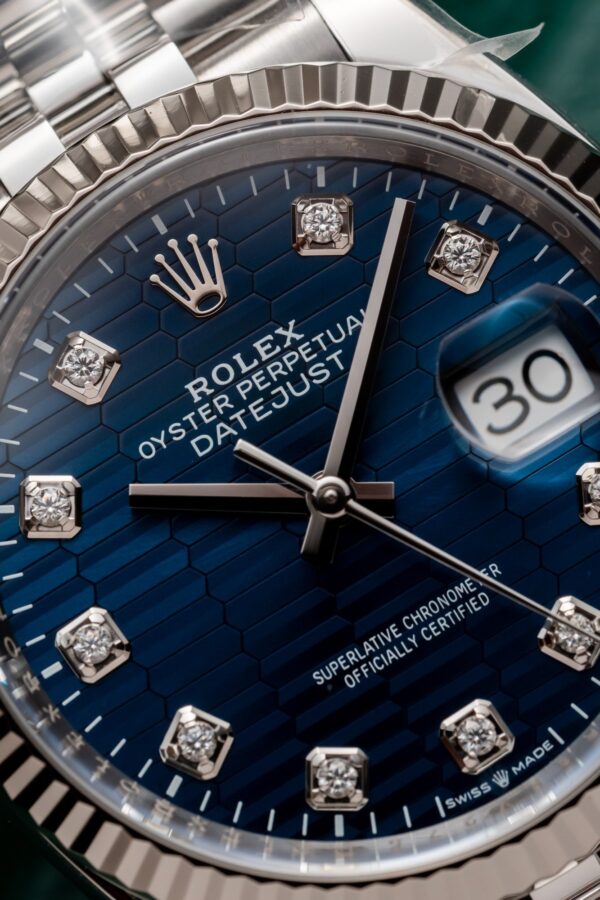 Rolex Datejust 126234 Blue Diamond-Set Ruched Dial Replica Watch Clean 36mm (4)