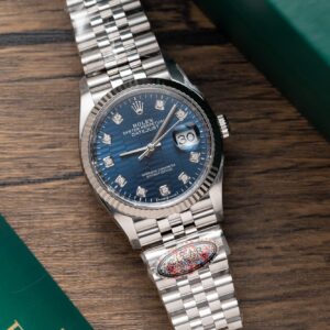 Rolex Datejust 126234 Blue Diamond-Set Ruched Dial Replica Watch Clean 36mm (4)