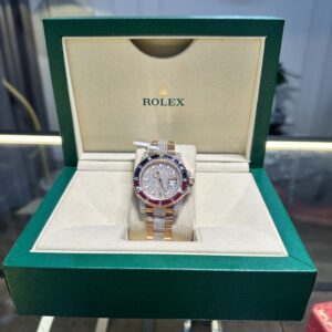 Rolex GMT-Master II 126755 SARU-DIAO 18K Gold Wrapped Custom Moissanite Sapphire 40mm (1)