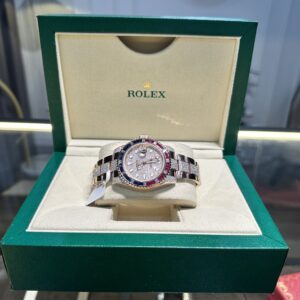 Rolex GMT-Master II 126755 SARU-DIAO 18K Gold Wrapped Custom Moissanite Sapphire 40mm (1)