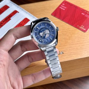 Omega Seamaster Aqua Terra Worldtimer Replica Watch Blue Dial 43mm (3)