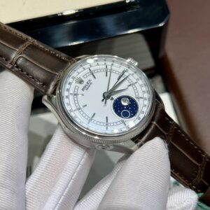 Rolex Cellini Moonphase 50535 Replica Watch Brown Leather 39mm (1)