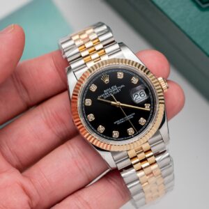 Rolex DateJust Gold Wrapped Mother Black Dial GM Factory 36mm (1)