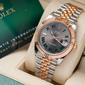 Rolex DateJust Replica Watch Rose Gold Wrapped Wimbledon Dial 36mm (13)