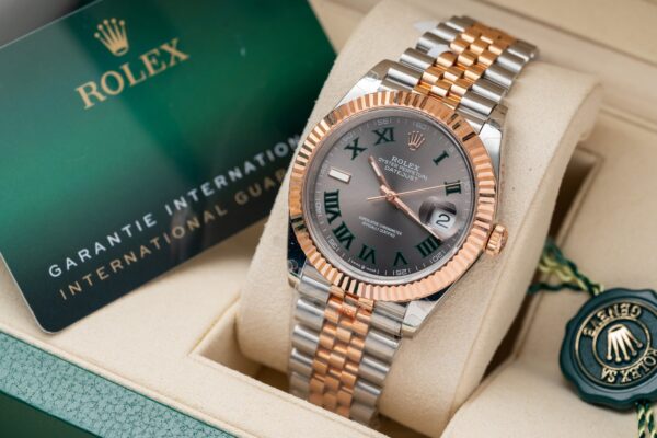 Rolex DateJust Replica Watch Rose Gold Wrapped Wimbledon Dial 36mm (13)