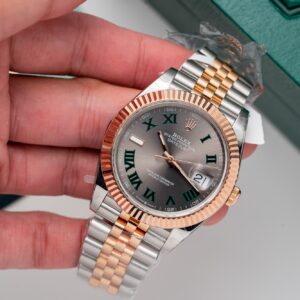 Rolex DateJust Replica Watch Rose Gold Wrapped Wimbledon Dial 36mm (13)