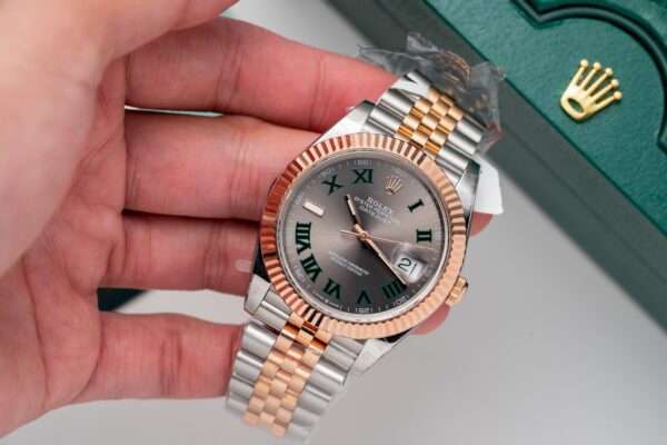 Rolex DateJust Replica Watch Rose Gold Wrapped Wimbledon Dial 36mm (13)