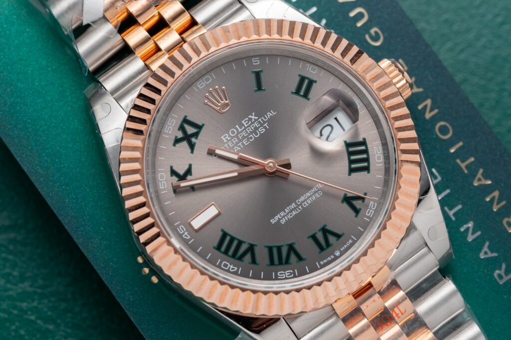 Rolex DateJust Replica Watch Rose Gold Wrapped Wimbledon Dial 36mm (13)