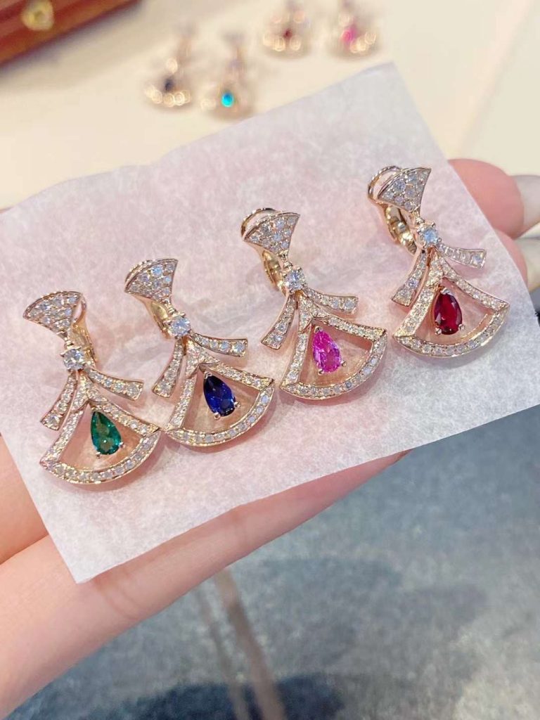 BVLGARI Divas's Dream Earring Jewelry Customs 18K Gold Gemstones (1)