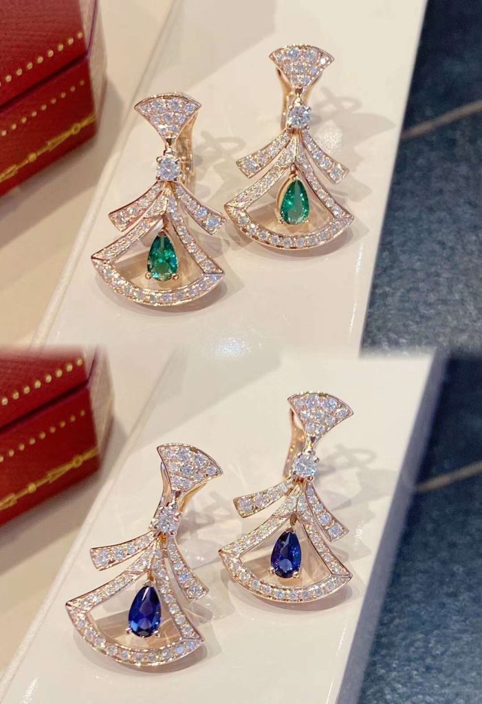 BVLGARI Divas's Dream Earring Jewelry Customs 18K Gold Gemstones (1)