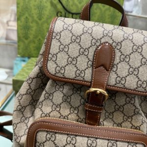 Balo Gucci With Interlocking G Beige Replica Handbags Brown (3)