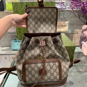 Balo Gucci With Interlocking G Beige Replica Handbags Brown (3)