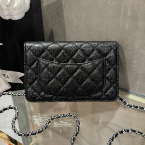 Chanel Caviar Tiny CC Wallet on Chain WOC Black Color Replica Bags 19cm (1)