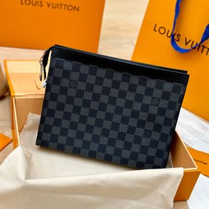 Clutch Louis Vuitton Pochette Voyage MM Monogram Eclipse Graphite 26cm (5)