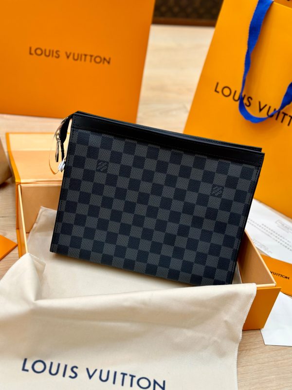 Clutch Louis Vuitton Pochette Voyage MM Monogram Eclipse Graphite 26cm (5)