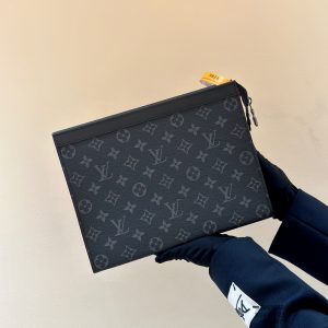 Clutch Louis Vuitton Pochette Voyage MM Monogram Eclipse Graphite 26cm (5)