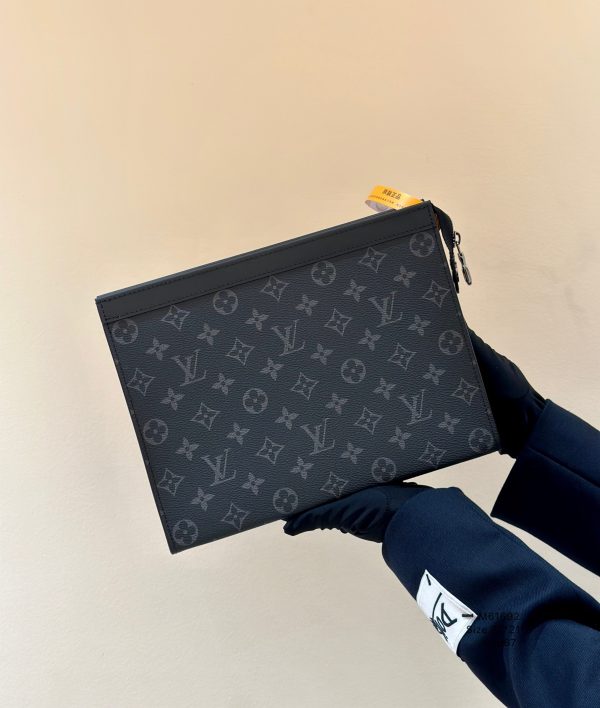 Clutch Louis Vuitton Pochette Voyage MM Monogram Eclipse Graphite 26cm (5)