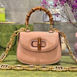 Gucci Bamboo 1947 Mini Top Handle Light Pink Replica Bags