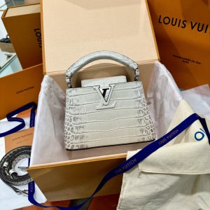 Louis Vuitton Capucines Imitation Crocodile Leather Replica Handbags 21x14x8cm (1)