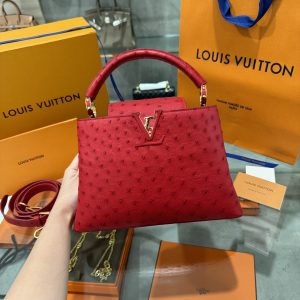 Louis Vuitton Capucines Imported Ostrich Leather Replica Handbags (6)
