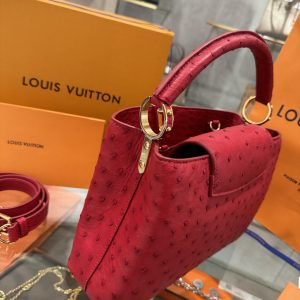 Louis Vuitton Capucines Imported Ostrich Leather Replica Handbags (6)