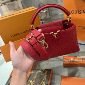 Louis Vuitton Capucines Imported Ostrich Leather Replica Handbags (6)