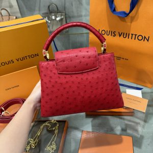 Louis Vuitton Capucines Imported Ostrich Leather Replica Handbags (6)