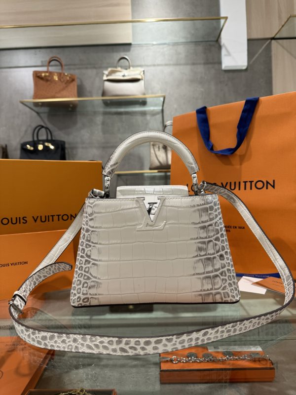 Louis Vuitton Capucines White Himalaya Matte Crocodile Replica Bags 27cm (8)