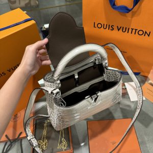 Louis Vuitton Capucines White Himalaya Matte Crocodile Replica Bags 27cm (8)