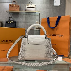 Louis Vuitton Capucines White Himalaya Matte Crocodile Replica Bags 27cm (8)